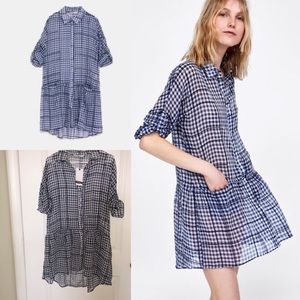 Zara gingham dress button down